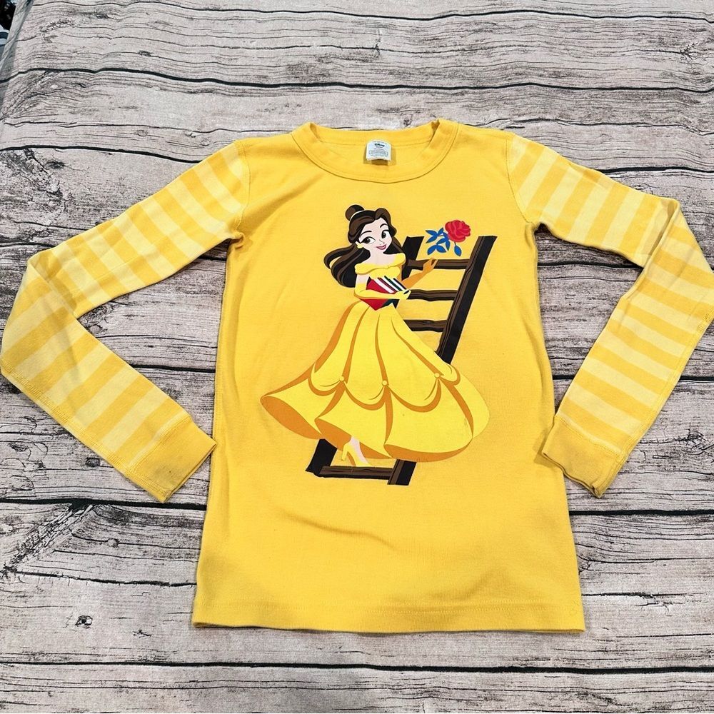 Hanna Andersson X Disney Beauty & The Beast Belle Organic Yellow PJ Top Size 12